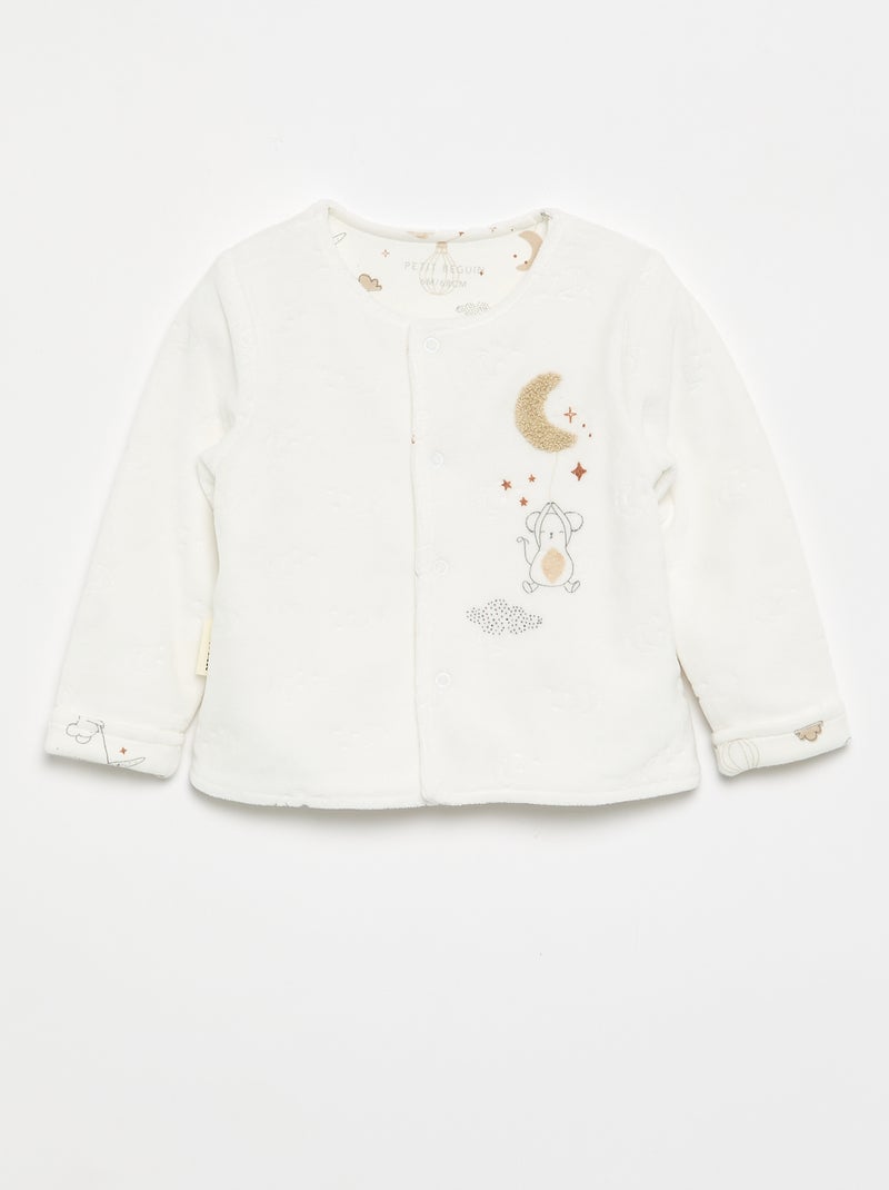 Conjunto +2 peças 'Petit Béguin' - cardigan + calças Branco - Kiabi