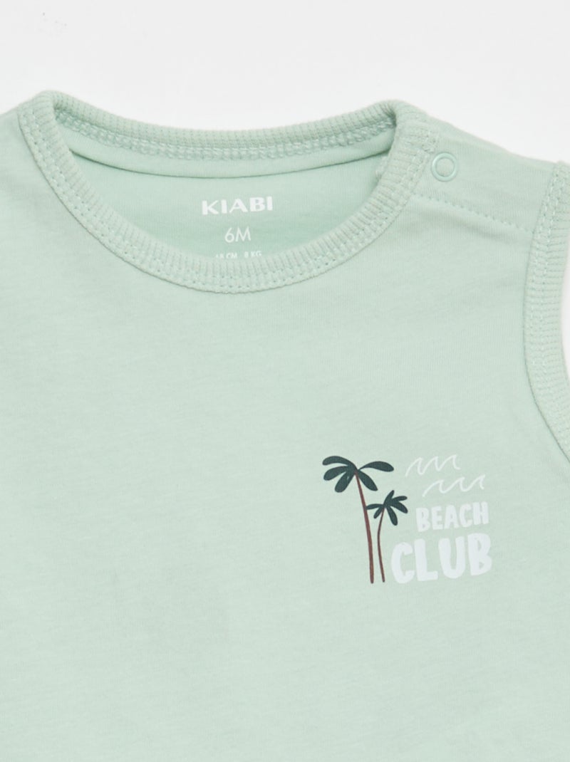 Conjunto 2 peças regata + calção Azul - Kiabi