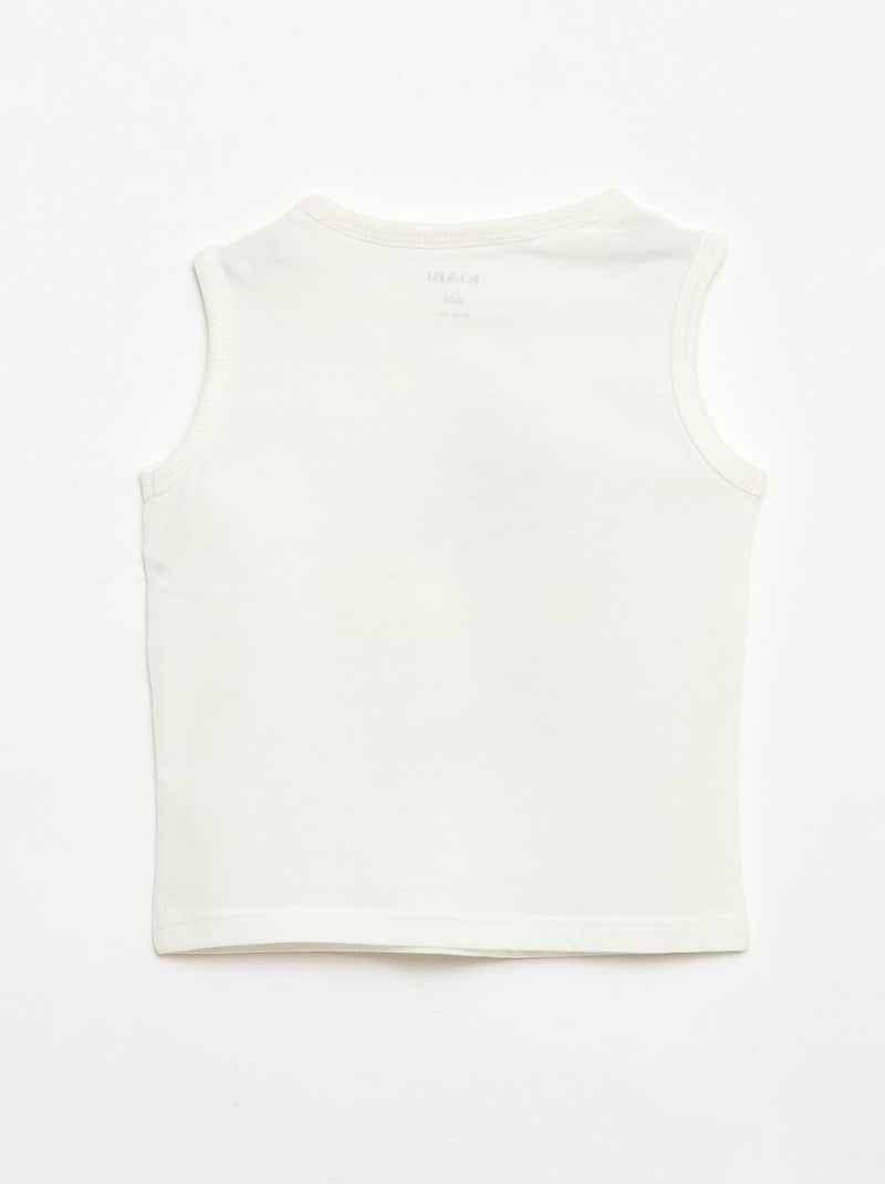 Conjunto 2 peças regata + calções Branco - Kiabi