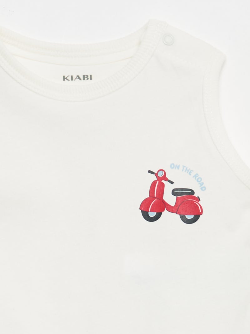 Conjunto 2 peças regata + calções Branco - Kiabi