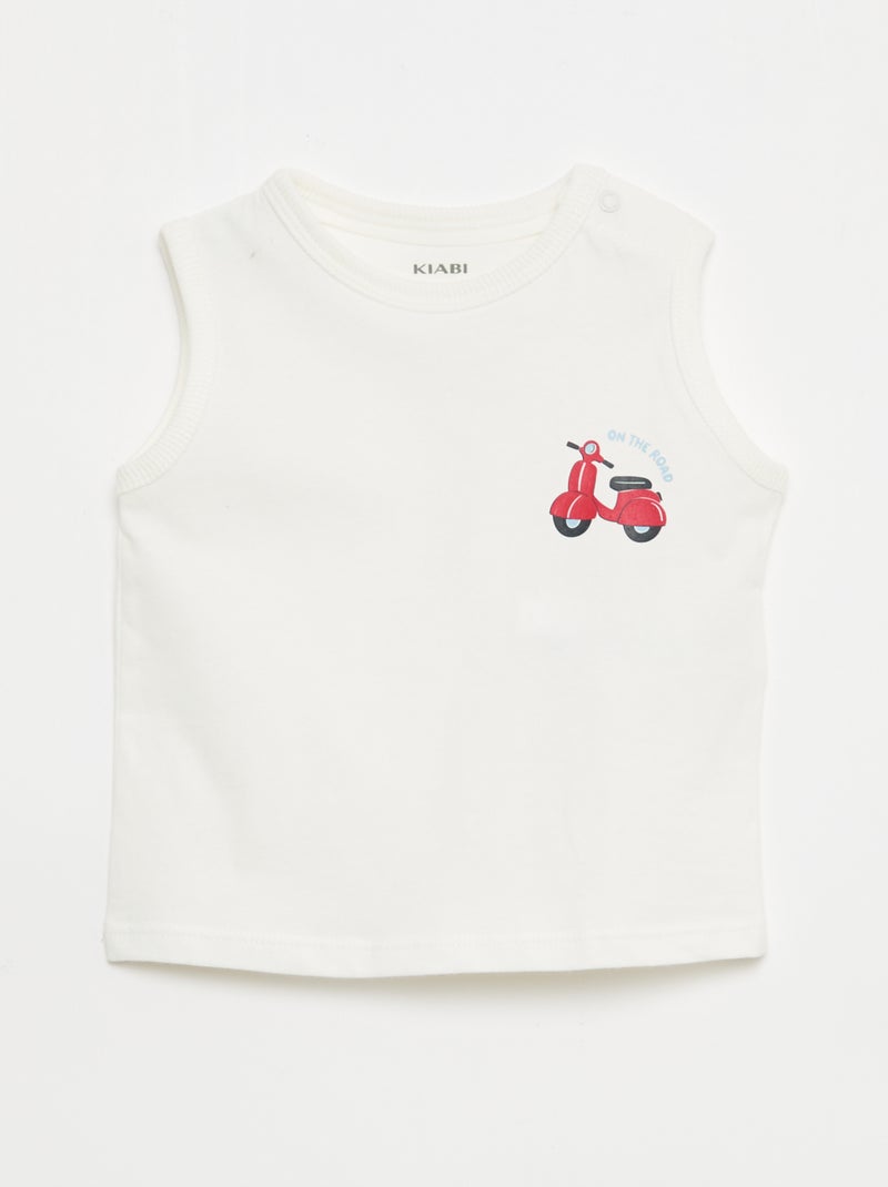 Conjunto 2 peças regata + calções Branco - Kiabi