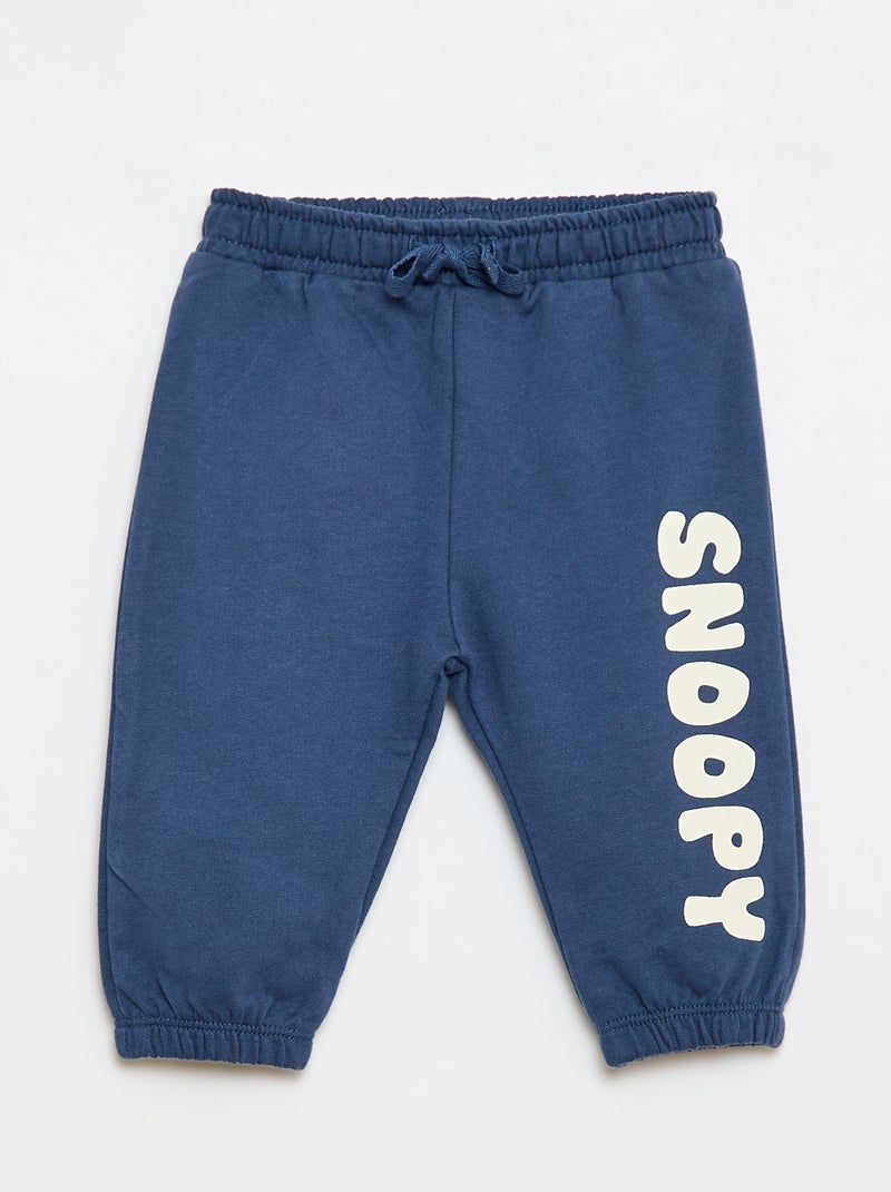 Conjunto 2 peças 'Snoopy' Sweatshirt + calças de jogging Azul - Kiabi