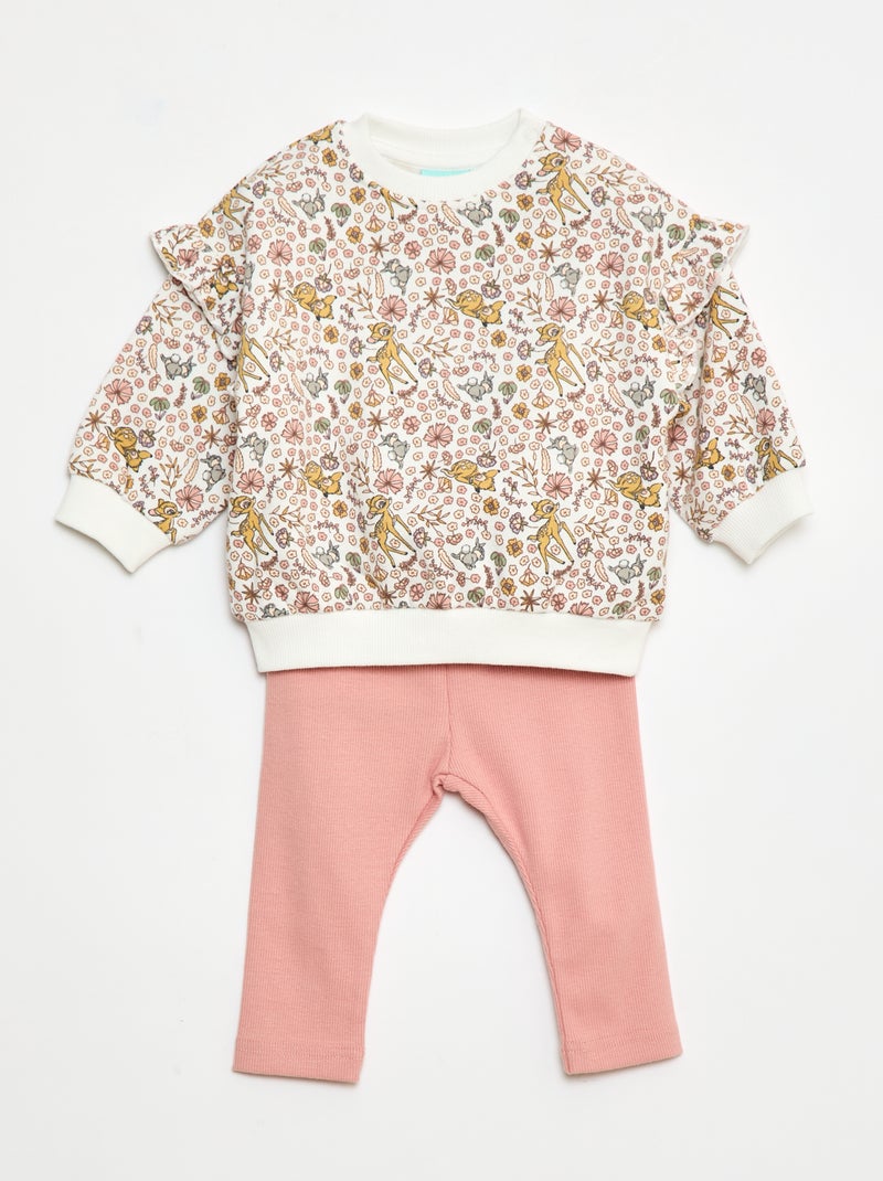 Conjunto 2 peças sweat + legging 'Disney' Branco - Kiabi