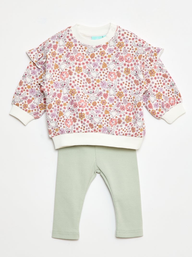 Conjunto 2 peças sweat + legging 'Disney' Branco - Kiabi