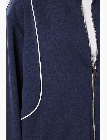Conjunto 2 peças sweatshirt com fecho e jogger com viés em contraste istanbul