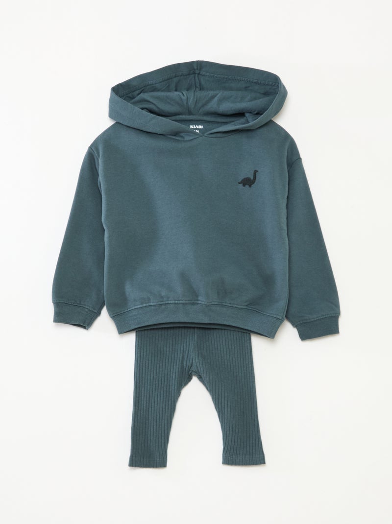 Conjunto 2 peças sweatshirt + leggings Azul - Kiabi