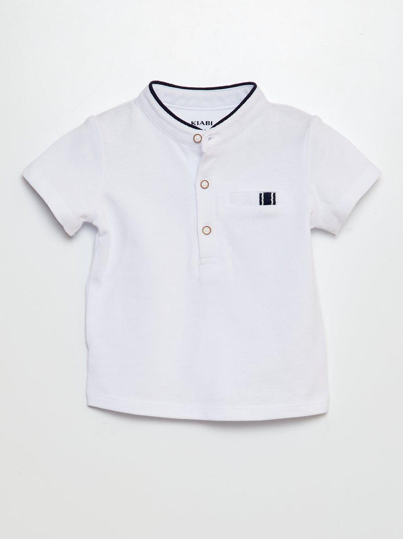 Conjunto 2 peças t-shirt estilo polo + calções em sarja - 2 peças BEGE - Kiabi