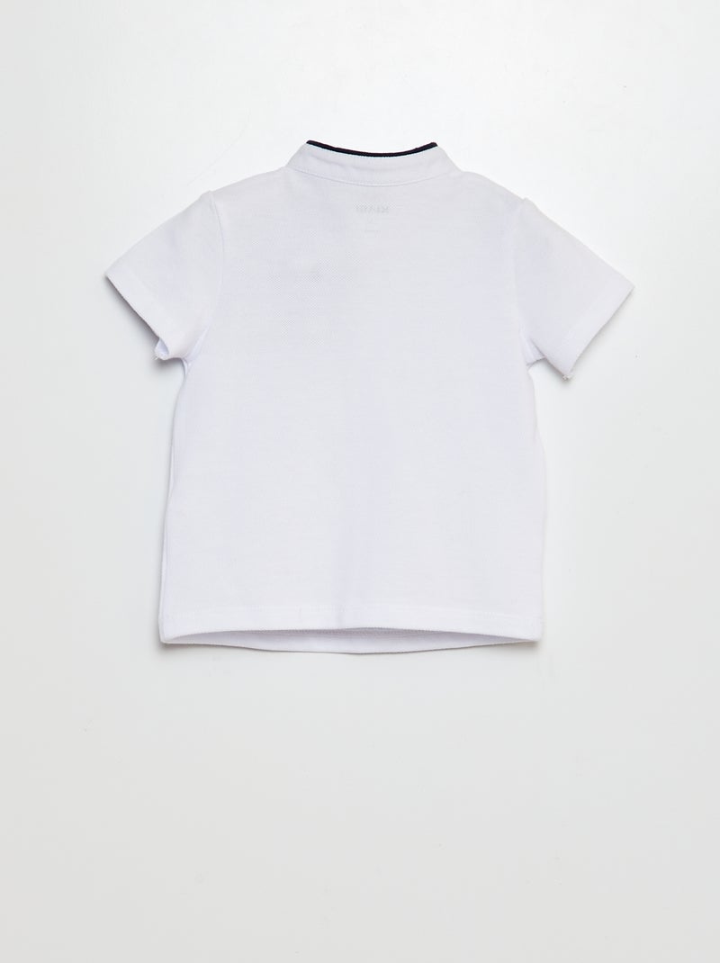 Conjunto 2 peças t-shirt estilo polo + calções em sarja - 2 peças BEGE - Kiabi