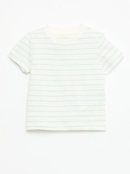 Conjunto 2 peças T-shirt + jardineira calções - Kiabi