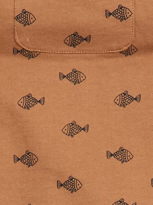 Conjunto 2 peças T-shirt + jardineira short - Kiabi