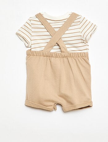 Conjunto 2 peças T-shirt + jardineira short