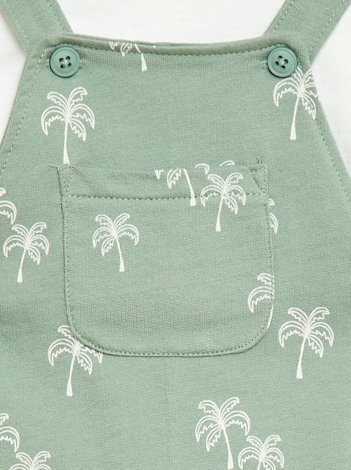 Conjunto 2 peças T-shirt + jardineira shorts - Kiabi