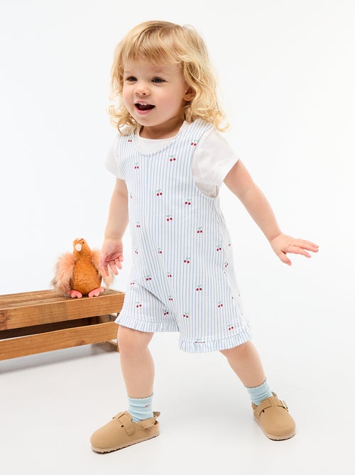 Conjunto 2 peças T-shirt + macacão curto - Kiabi