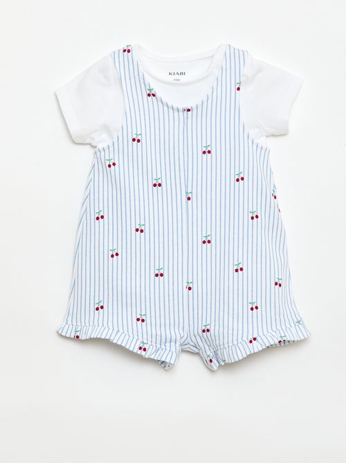 Conjunto 2 peças T-shirt + macacão curto - Kiabi