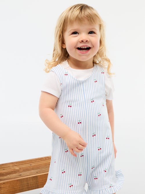 Conjunto 2 peças T-shirt + macacão curto - Kiabi