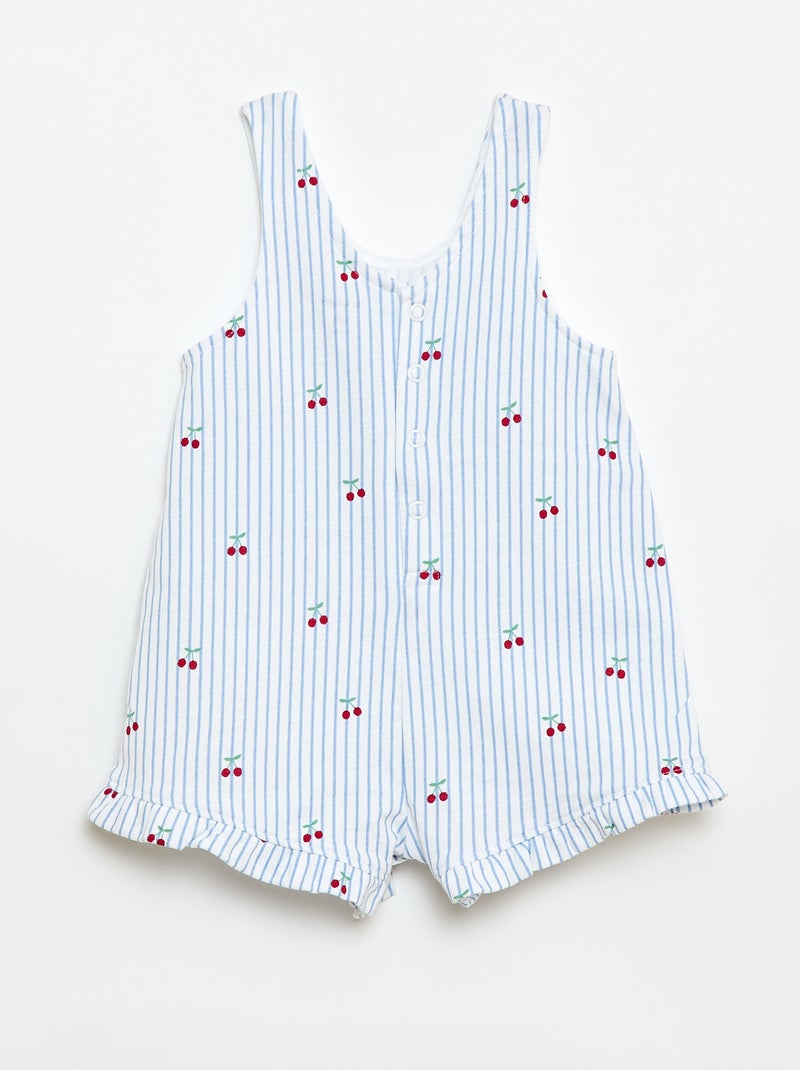 Conjunto 2 peças T-shirt + macacão curto Branco - Kiabi