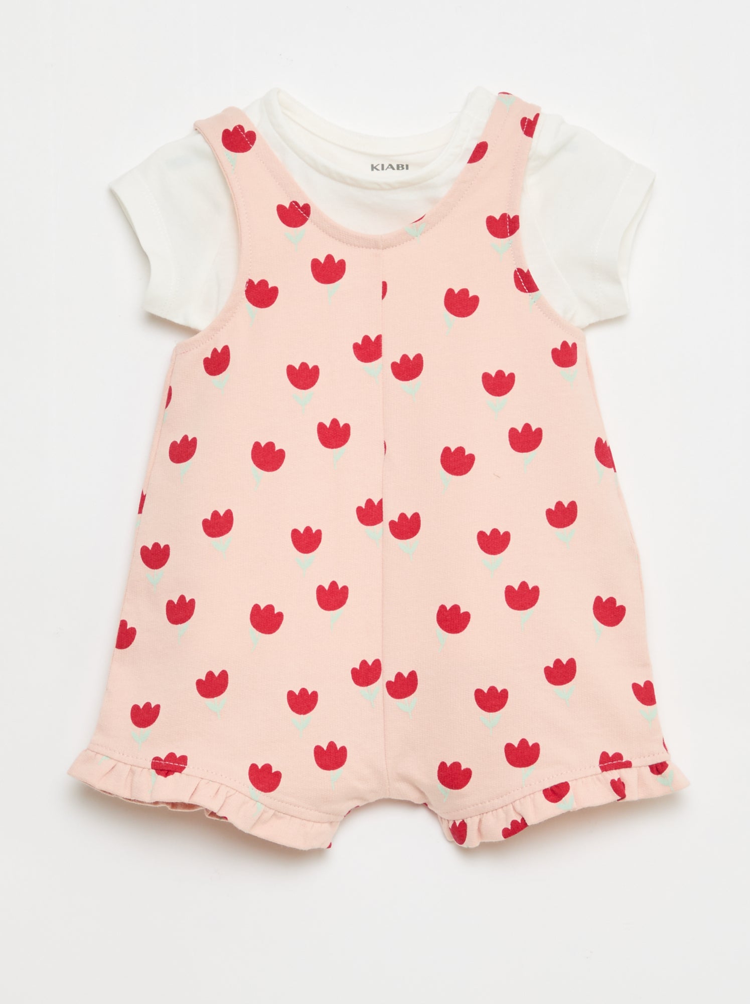 Conjunto 2 peças T-shirt + macacão curto