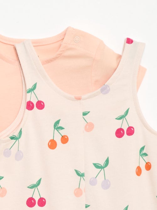 Conjunto 2 peças T-shirt + macacão curto - Kiabi