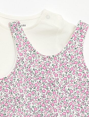 Conjunto 2 peças T-shirt + macacão curto