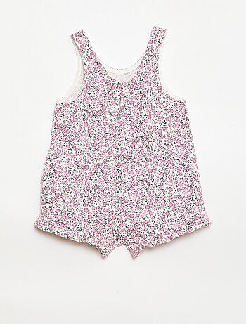 Conjunto 2 peças T-shirt + macacão curto