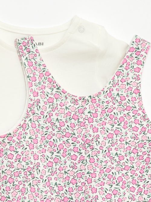 Conjunto 2 peças T-shirt + macacão curto - Kiabi