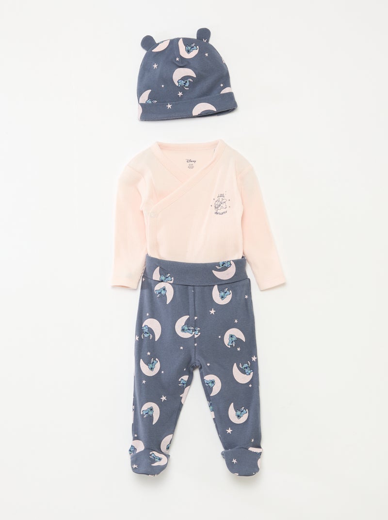 Conjunto 3 peças body + leggings + gorro 'Disney' Azul - Kiabi