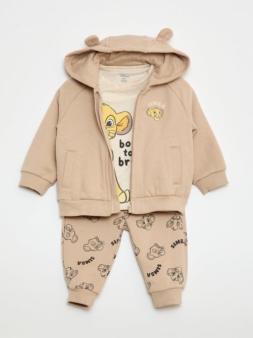 Conjunto 3 peças 'Simba' - camiseta + calça de jogging + casaco - Kiabi