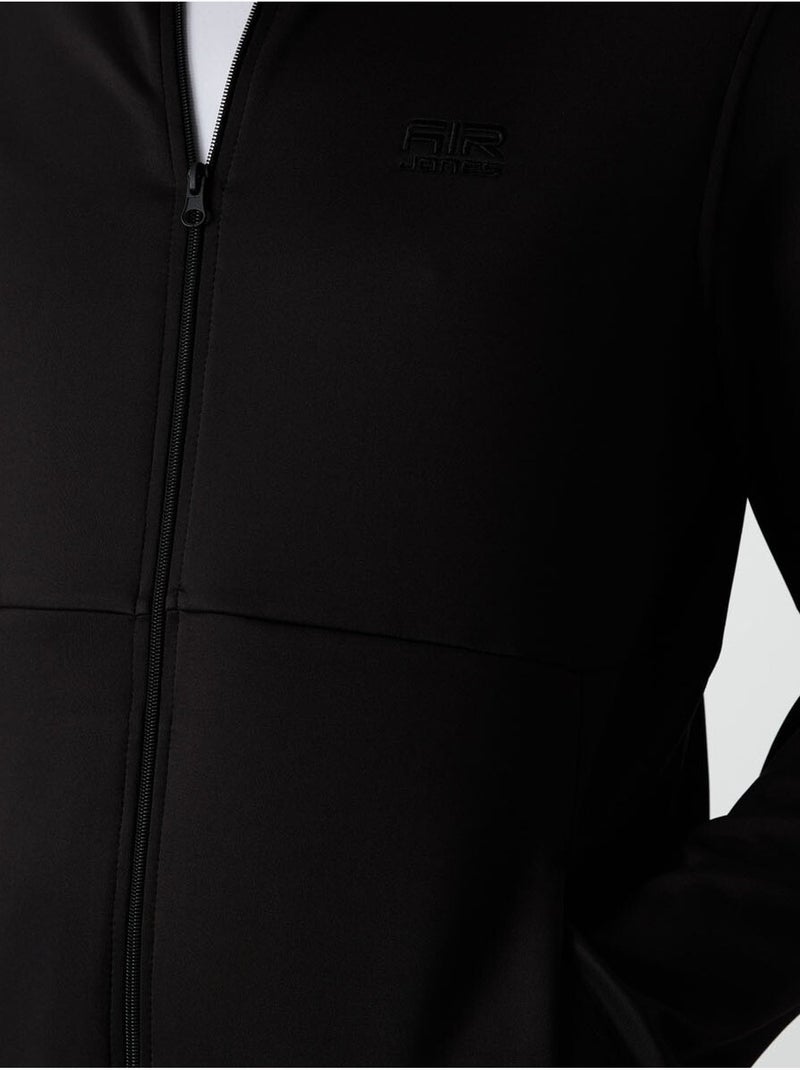 Conjunto active de homem em scuba de poliéster com gola com fecho de correr tommy Preto - Kiabi