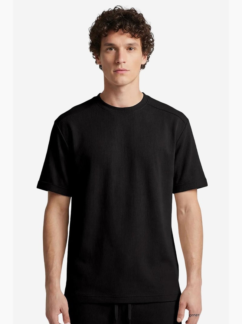 Conjunto active masculino em mistura de algodão tommy Preto - Kiabi
