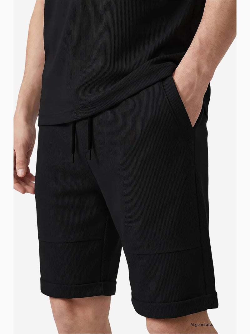Conjunto active masculino em mistura de algodão tommy Preto - Kiabi