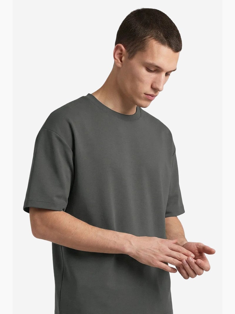 Conjunto active masculino em poliéster-elastano tommy Cinza-preto - Kiabi