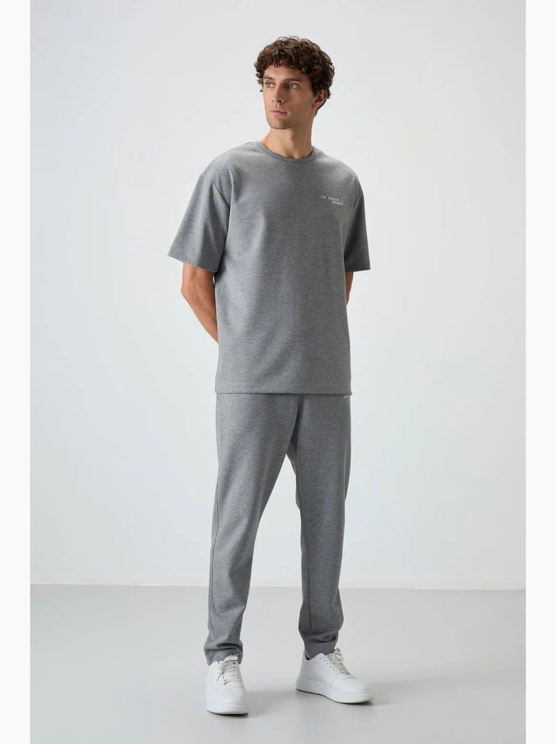Conjunto active oversize em algodão e poliéster para homem tommy Cinza - Kiabi