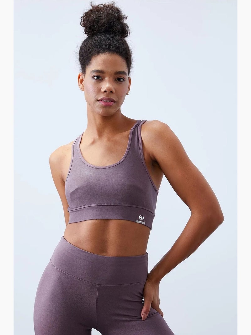 Conjunto active sem mangas com leggings de cintura subida tommy Malva - Kiabi