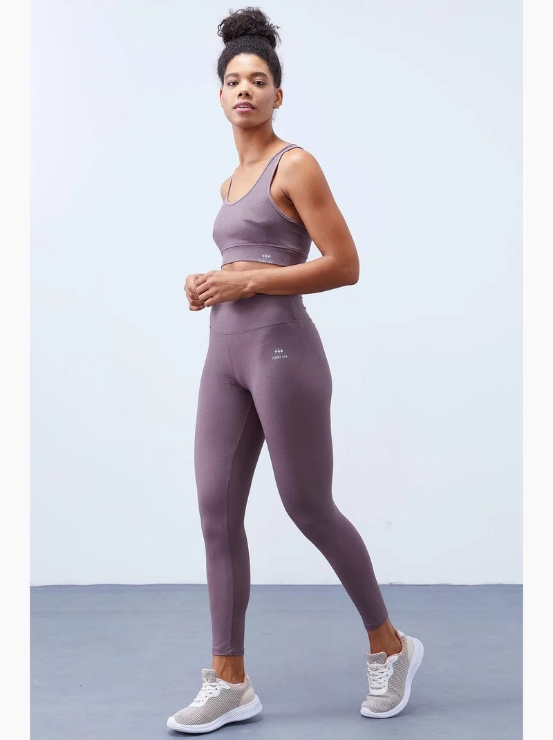 Conjunto active sem mangas com leggings de cintura subida tommy Malva - Kiabi