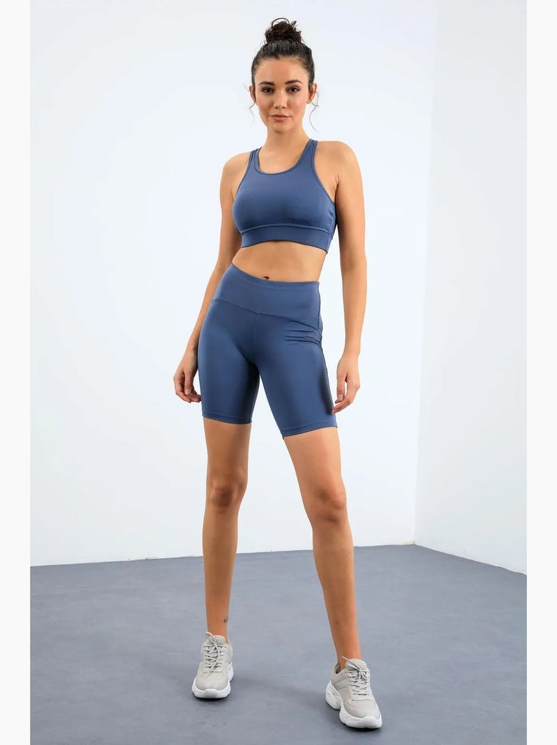 Conjunto active sem mangas de cintura subida tommy Azul-safira - Kiabi