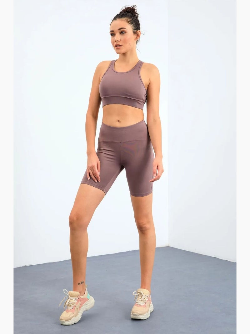 Conjunto active sem mangas de cintura subida tommy Malva - Kiabi