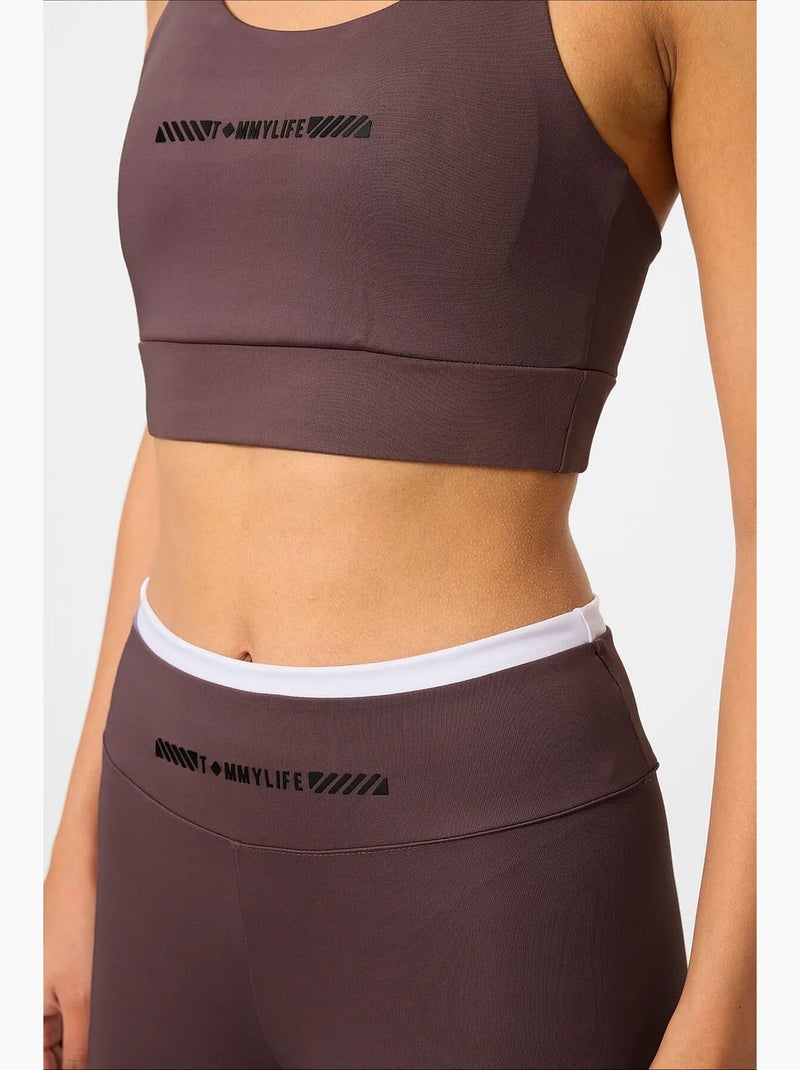 Conjunto active slim fit sem alças tommy Castanho-escuro - Kiabi