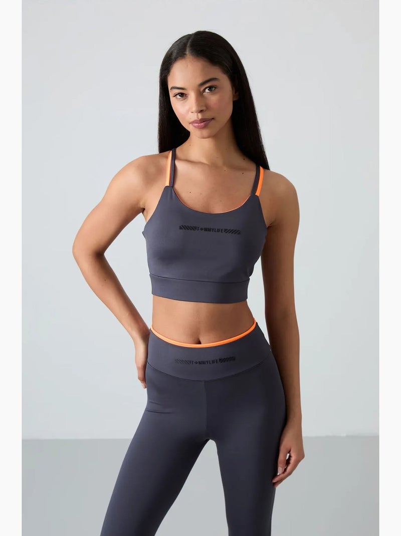 Conjunto active slim fit sem alças tommy Cinza-preto - Kiabi