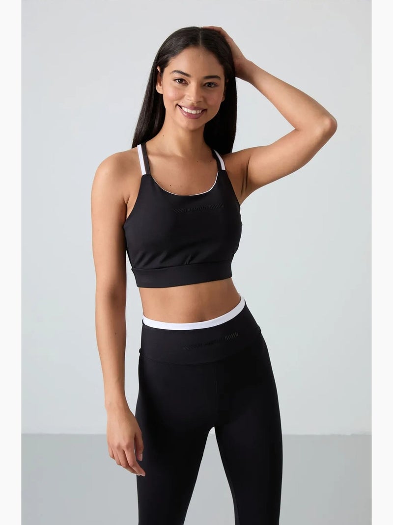 Conjunto active slim fit sem alças tommy Preto - Kiabi