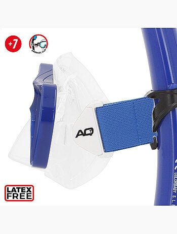 Conjunto aqua sport com máscara de cristal e tubo de silicone +7 anos
