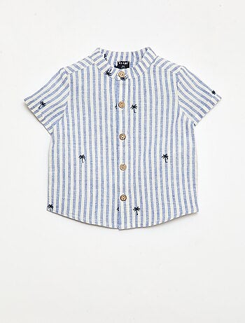 Conjunto às riscas de 2 peças - camisa + calções