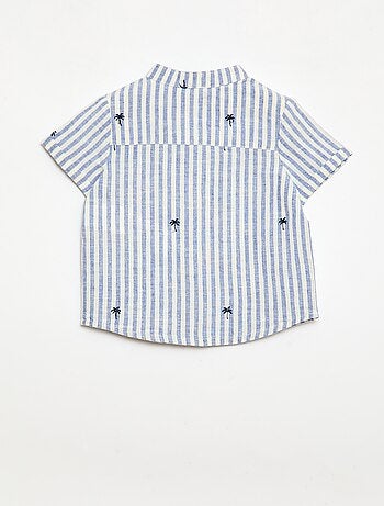 Conjunto às riscas de 2 peças - camisa + calções