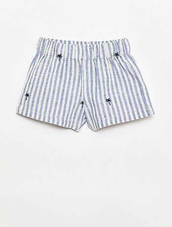 Conjunto às riscas de 2 peças - camisa + calções