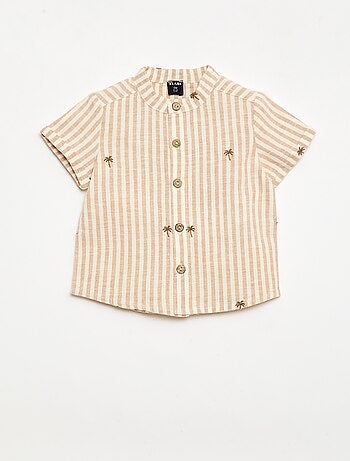 Conjunto às riscas de 2 peças - camisa + calções