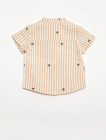 Conjunto às riscas de 2 peças - camisa + calções