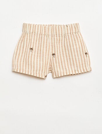 Conjunto às riscas de 2 peças - camisa + calções