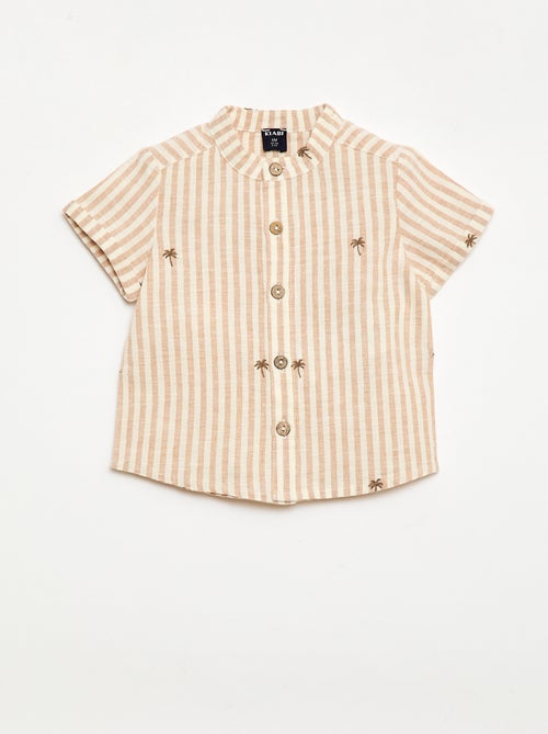 Conjunto às riscas de 2 peças - camisa + calções - Kiabi