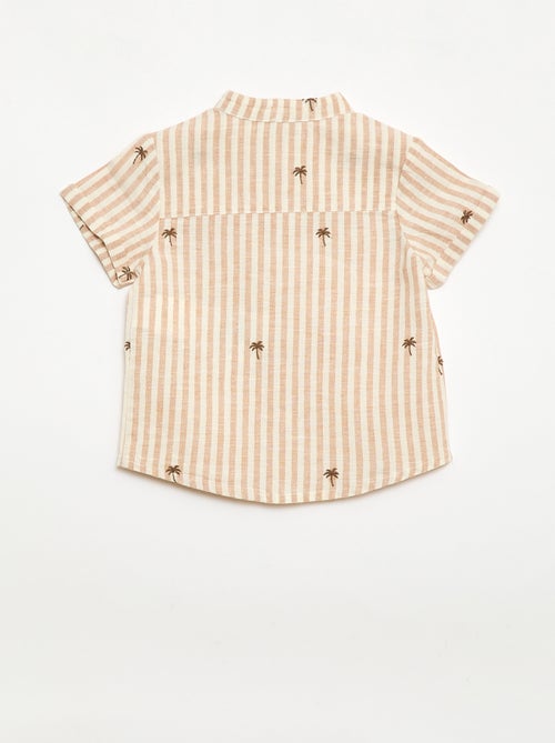 Conjunto às riscas de 2 peças - camisa + calções - Kiabi