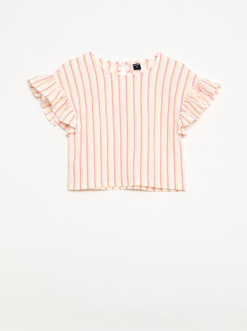 Conjunto às riscas t-shirt + calças - 2 peças - Kiabi