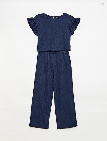 Conjunto às riscas t-shirt + calças - 2 peças